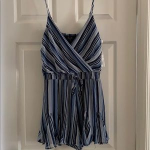 FRANCESCAS blue and white striped romper